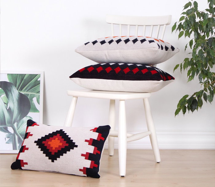 Aberto Design Cojín Rustic - Black Multicolor